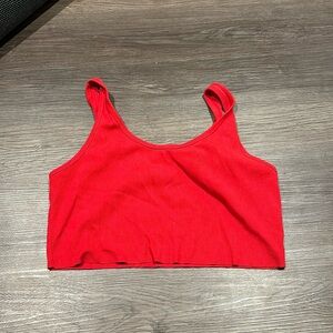 Red cropped tank